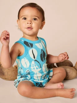 Tea Collection Sleeveless Baby Romper - Blockprint Shells By Tea Collection FINAL SALE -Baby Clothing Store 1000x 1055370