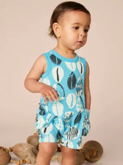 Tea Collection Sleeveless Baby Romper - Blockprint Shells By Tea Collection FINAL SALE -Baby Clothing Store 1000x 1055680