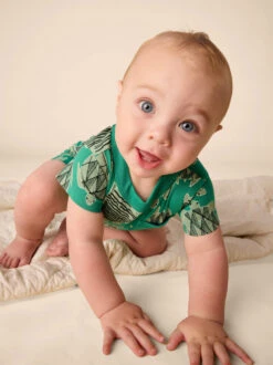 Tea Collection Pocket Shortie Baby Romper - Tiled Turtles By Tea Collection -Baby Clothing Store 1000x 2038528