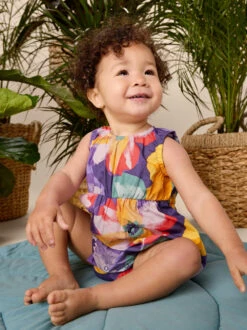 Tea Collection Peek-a-Boo Back Baby Romper - Large Tropical Floral By Tea Collection -Baby Clothing Store 1000x 2220113