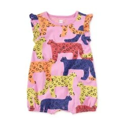 Baby Clothing Store 4 Tea Collection Flutter Baby Romper - Bright Jaguars By Tea Collection