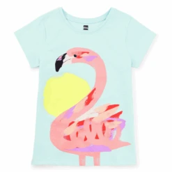 Tea Collection Fun Flamingo Graphic Tee - Blue Glow By Tea Collection FINAL SALE