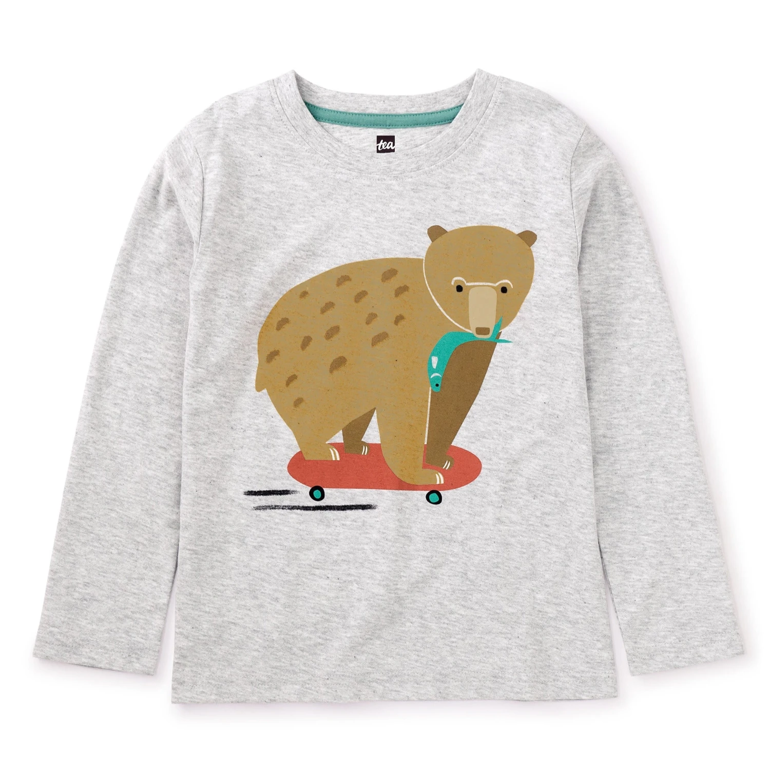 Tea Collection Skatin Baby Bear Graphic Tee - Light Heather Grey By Tea Collection FINAL SALE 3 Tea Collection Skatin Baby Bear Graphic Tee - Light Heather Grey By Tea Collection FINAL SALE