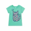 Tea Collection Floral Cat Graphic Tee - Turquesa By Tea Collection -Baby Clothing Store FloralCatGraphicTee Turquesa