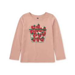 Tea Collection Heart Berries Graphic Tee - Cameo Pink By Tea Collection