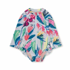 Tea Collection Rash Guard Baby Swimsuit - Tropical Floral Burst By Tea Collection