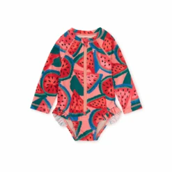 Tea Collection Rash Guard Baby Swimsuit - Wiggly Watermelons By Tea Collection