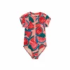 Tea Collection Rash Guard One-Piece Swimsuit - Wiggly Watermelons By Tea Collection