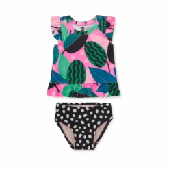 Tea Collection Short Sleeve Baby Swim Set - Bossa Nova Foliage By Tea Collection