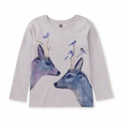 Tea Collection Darling Deers Graphic Tee - Urchin Purple By Tea Collection - FINAL SALE