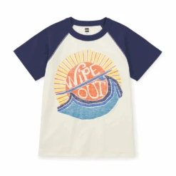Tea Collection Wipe Out Raglan Tee - Chalk By Tea Collection - FINAL SALE