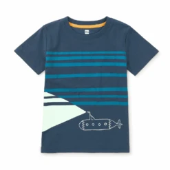 Baby Clothing Store 10 Tea Collection Glow In The Dark Submarine Tee - Whale Blue By Tea Collection FINAL SALE