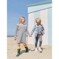 Ruffle Sleeve A-Line Dress, White -Baby Clothing Store af8abygxamzfqm3tzc16