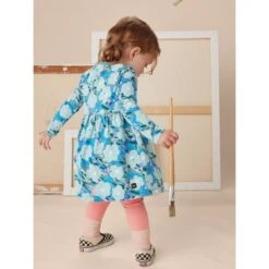 Floral Print Long Sleeve Skirted Baby Dress, Monet's Garden -Baby Clothing Store emxcz3gsq6jj9v5d58tm