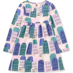 Long Sleeve Wrap Neck Dress, Parisian Homes