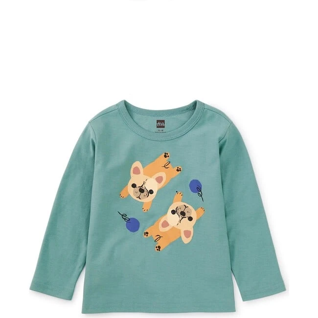 Deux Frenchie Baby Graphic Tee, Seaspray 3 Deux Frenchie Baby Graphic Tee, Seaspray