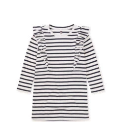 Ruffle Sleeve A-Line Dress, White