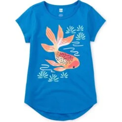 Coy Koi Fish Tunic Top, Blue