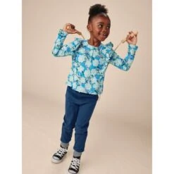 Floral Print Ruffle Shoulder Henley Top, Monet's Garden -Baby Clothing Store vrbae65rtywr4aotrbtg