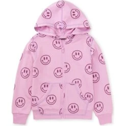 Baby Clothing Store 32 Good Sport Print Zipper Hoodie, Smile A While