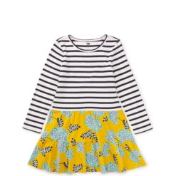 Tiered Skirted Twirl Dress, Yellow