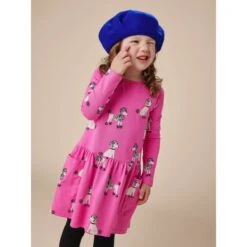 Print Long Sleeve Pocket Dress, Poodle Promenade -Baby Clothing Store wzejnwglxqn0ubk88b3q