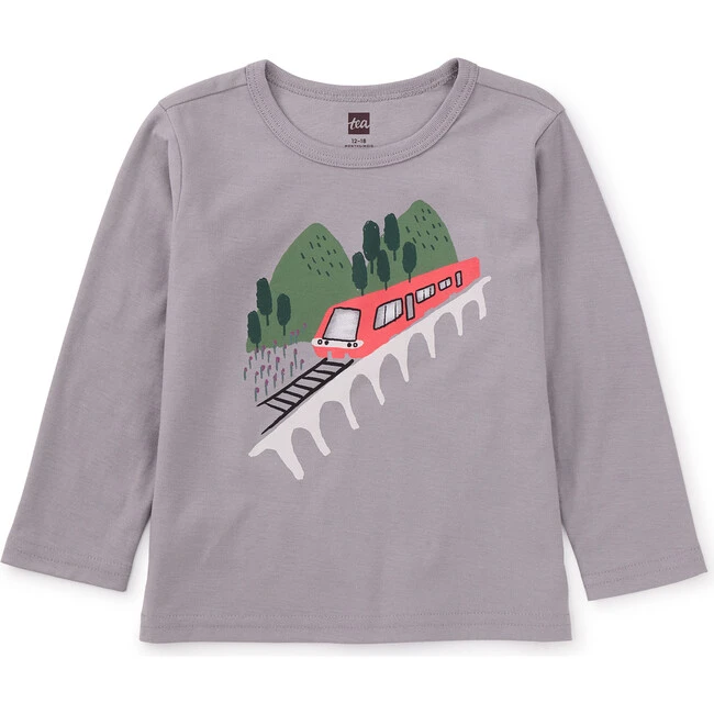Train Baby Graphic Tee, Grey 3 Train Baby Graphic Tee, Grey